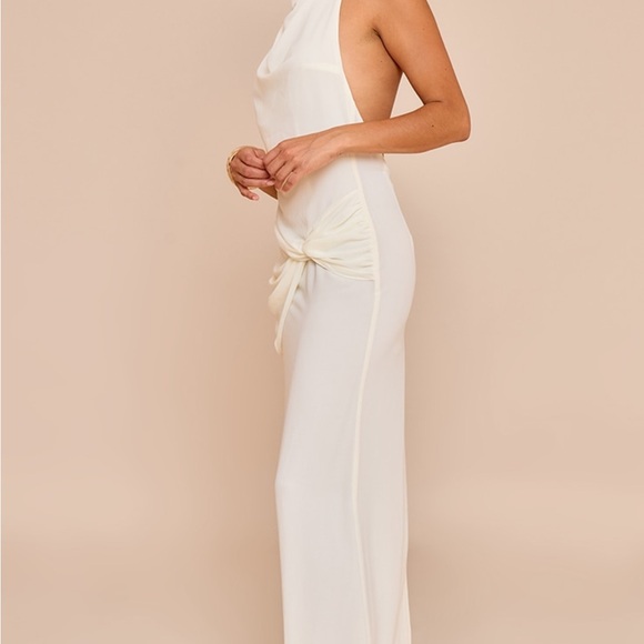 PLT Elegant Cream Halter Dress - Picture 3 of 5
